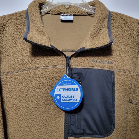 NWT Columbia Rugged Ridge Sherpa Brown Fleece Mens XL Full Zip AM0478 - Picture 8 of 12